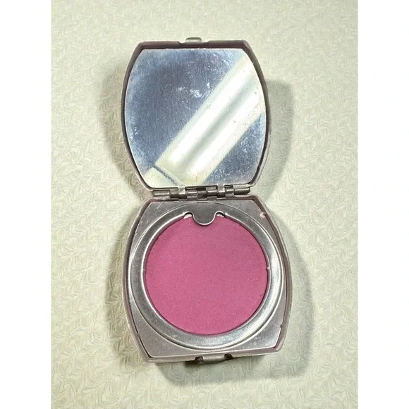 Antique Art Deco Compact Powder Rouge Green Teal Case Mirror Rhinestone Accent - Picture 3 of 8